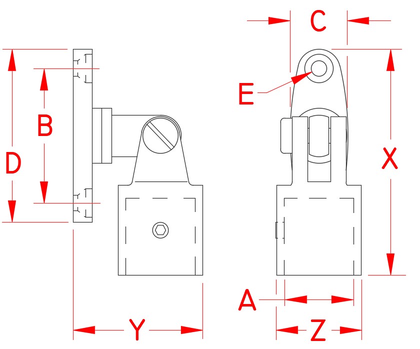 Stainless Steel Multi-Directional Top Cap, Railing and Bimini, S3684-0000, S3684-0001, Line Drawing